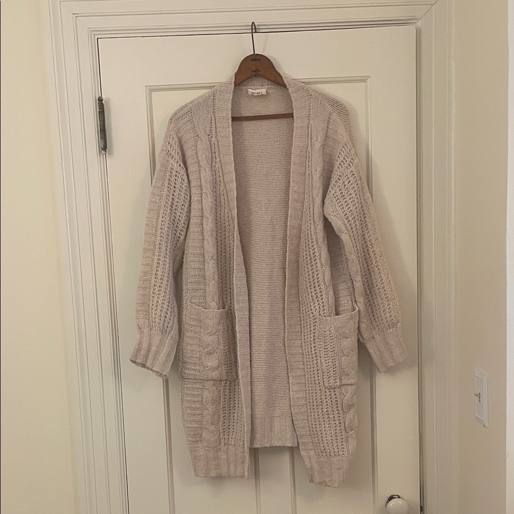 BiBi Long Cardigan Duster Cream | Women’s Size L